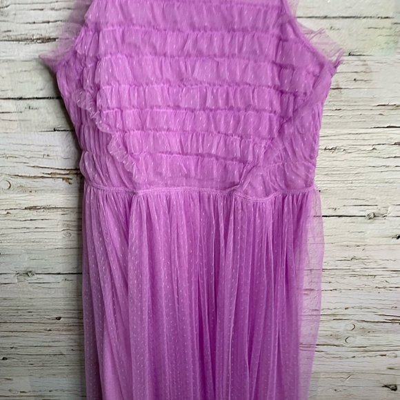 Design lab purple tulle dress ruched size medium - Picture 2 of 10